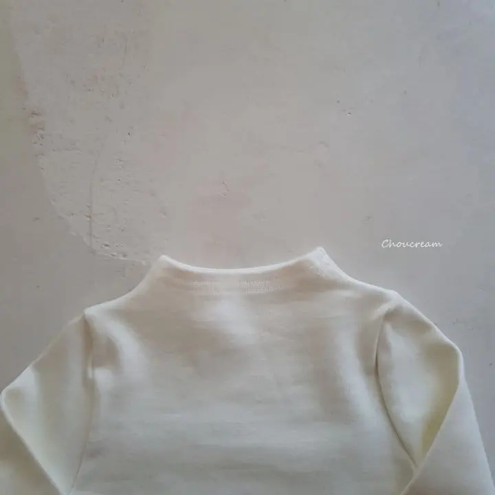 Choucream - Korean Baby Fashion - #babyfever - Bebe Half Neck Tee Simple - 2