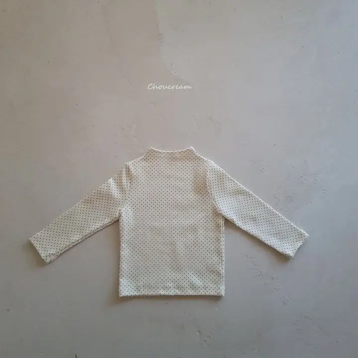 Choucream - Korean Baby Fashion - #babyfever - Bebe Half Neck Tee Dot