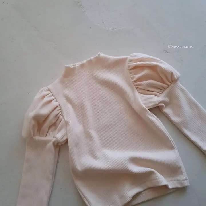 Choucream - Korean Baby Fashion - #babygirlfashion - Puff Half Neck Tee - 5