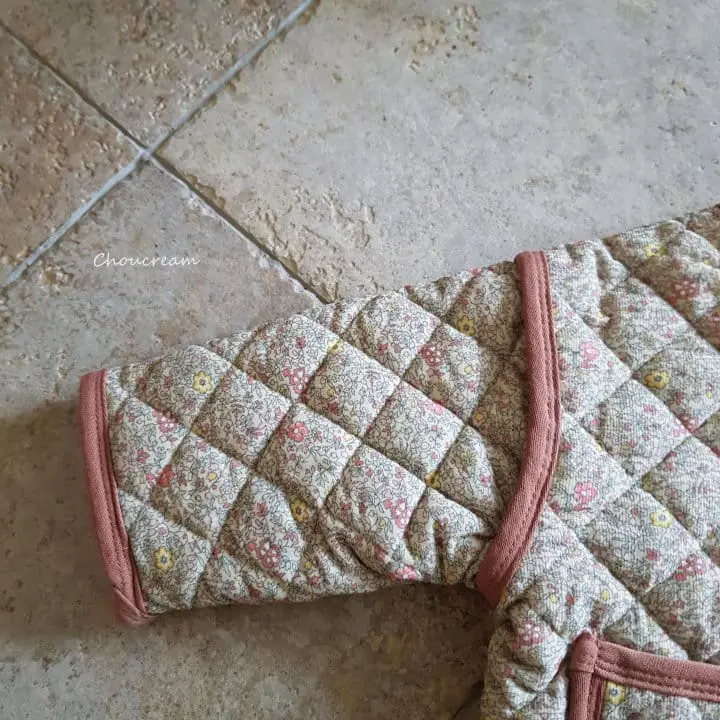Choucream - Korean Baby Fashion - #babygirlfashion - Bebe Quilting Jacket Flower Rib - 5