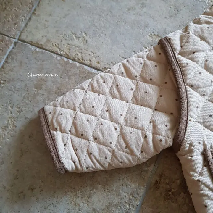 Choucream - Korean Baby Fashion - #babyfever - Bebe Quilting Jacket Dot Rib - 4