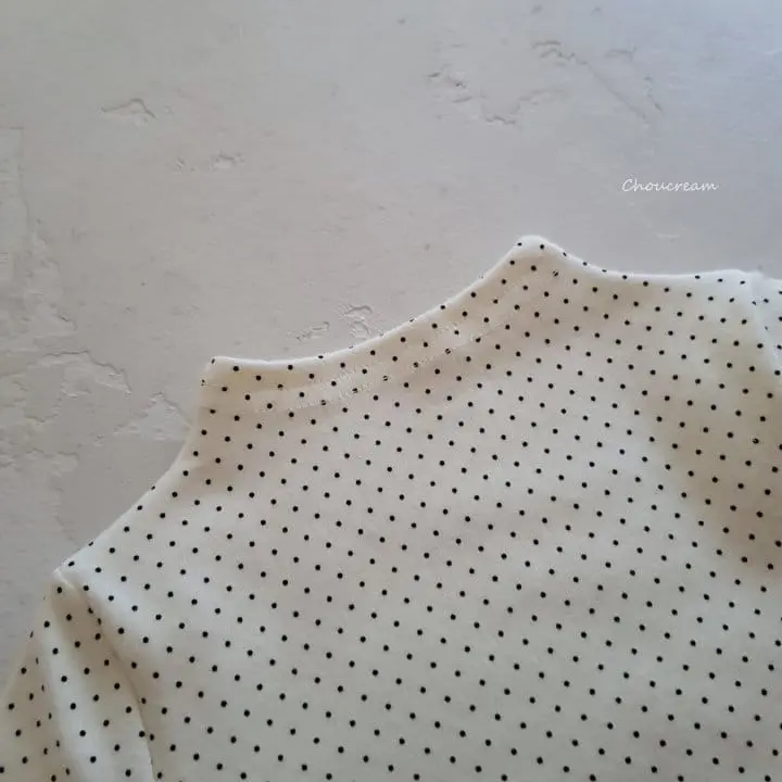 Choucream - Korean Baby Fashion - #babylifestyle - Bebe Half Neck Tee Dot - 3