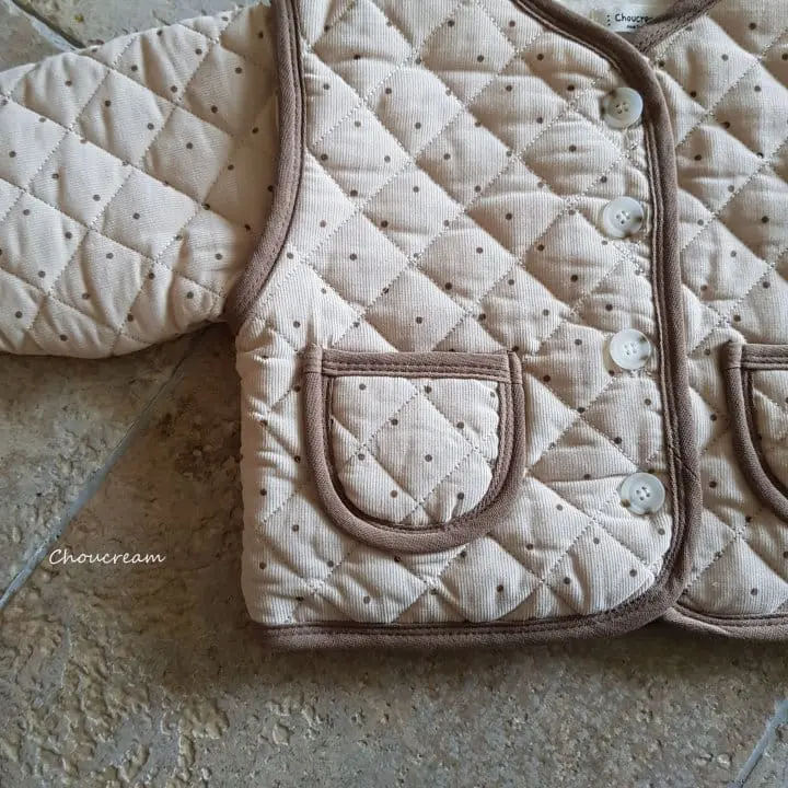 Choucream - Korean Baby Fashion - #babylifestyle - Bebe Quilting Jacket Dot Rib - 5
