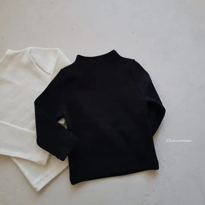 Choucream - Korean Baby Fashion - #babyoninstagram - Bebe Half Neck Tee Simple - 5