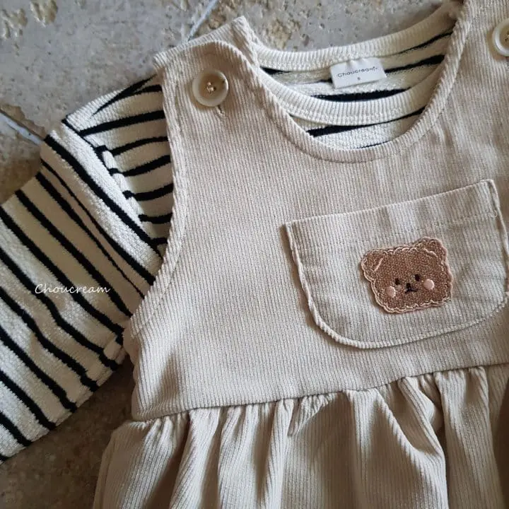 Choucream - Korean Baby Fashion - #babyoninstagram - Bear Dungarees Winter - 8