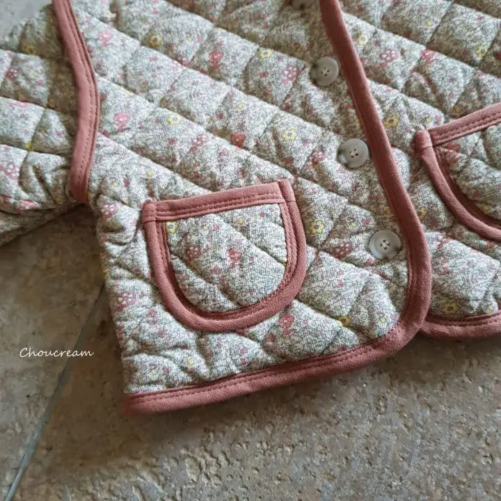 Choucream - Korean Baby Fashion - #babyoninstagram - Bebe Quilting Jacket Flower Rib - 7