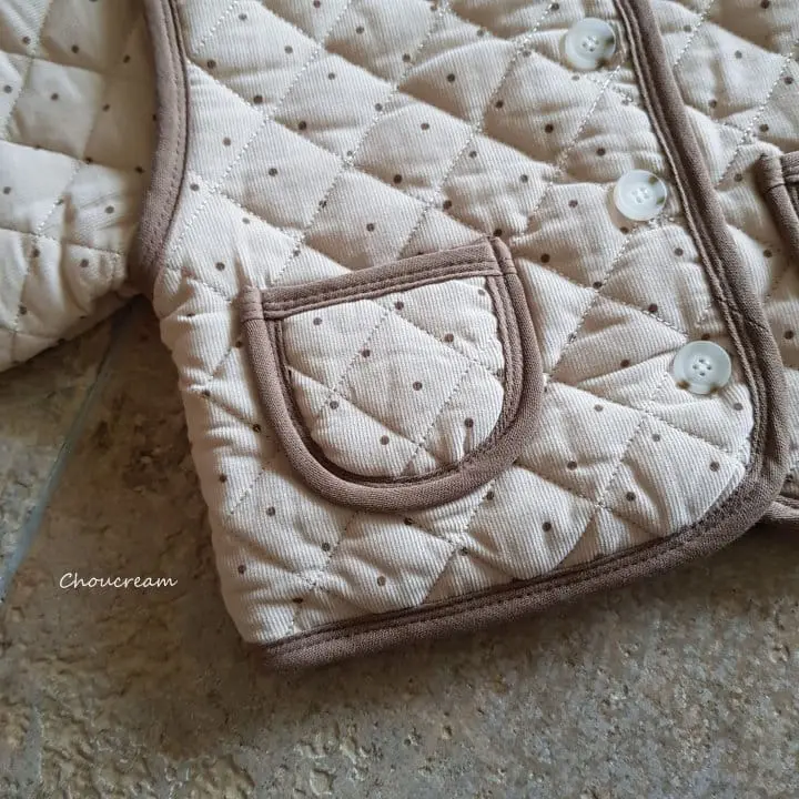Choucream - Korean Baby Fashion - #babyoninstagram - Bebe Quilting Jacket Dot Rib - 6
