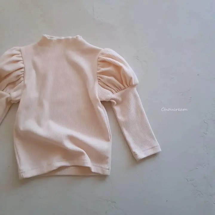 Choucream - Korean Baby Fashion - #babyootd - Puff Half Neck Tee - 8