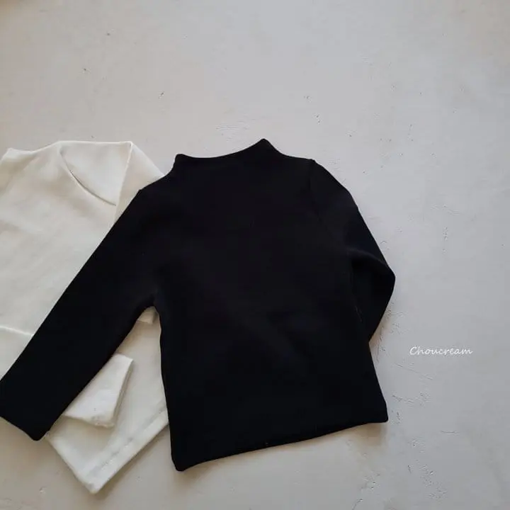 Choucream - Korean Baby Fashion - #babyootd - Bebe Half Neck Tee Simple - 6