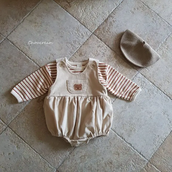 Choucream - Korean Baby Fashion - #babyootd - Bear Dungarees Winter - 9