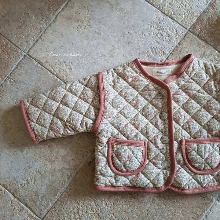Choucream - Korean Baby Fashion - #babyootd - Bebe Quilting Jacket Flower Rib - 8
