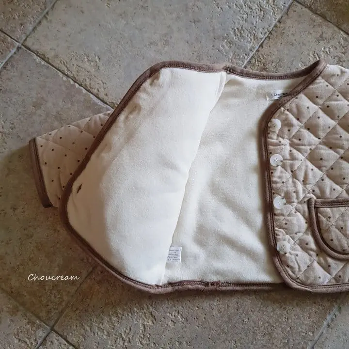 Choucream - Korean Baby Fashion - #babyootd - Bebe Quilting Jacket Dot Rib - 7