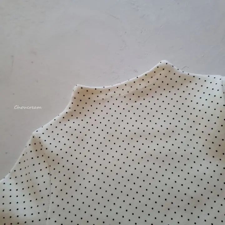 Choucream - Korean Baby Fashion - #babyoutfit - Bebe Half Neck Tee Dot - 6