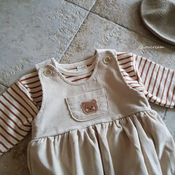 Choucream - Korean Baby Fashion - #babyoutfit - Bear Dungarees Winter - 10