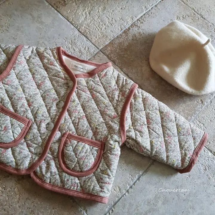 Choucream - Korean Baby Fashion - #babyoutfit - Bebe Quilting Jacket Flower Rib - 9