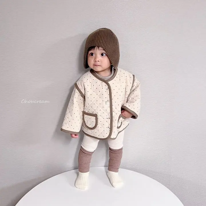 Choucream - Korean Baby Fashion - #babyoutfit - Bebe Quilting Jacket Dot Rib - 9