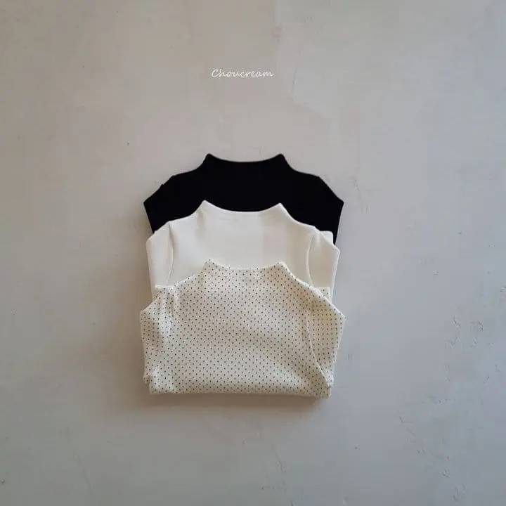 Choucream - Korean Baby Fashion - #babywear - Bebe Half Neck Tee Dot - 8