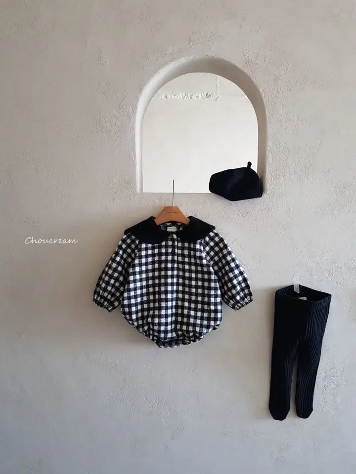 Choucream - Korean Baby Fashion - #onlinebabyshop - Check Sailor Bodysuit - 6