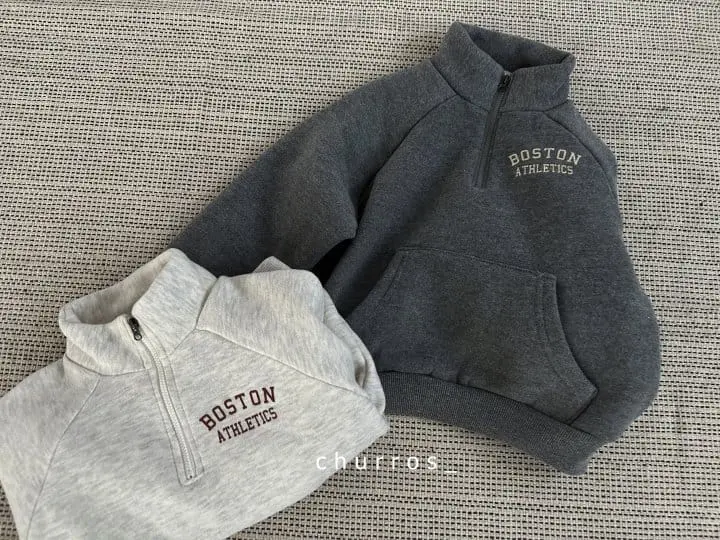 Churros - Korean Children Fashion - #designkidswear - Boston Half Zip-up Sweatshirt - 6