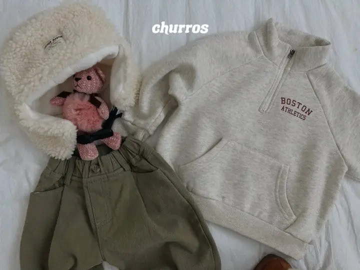 Churros - Korean Children Fashion - #discoveringself - Boston Half Zip-up Sweatshirt - 7