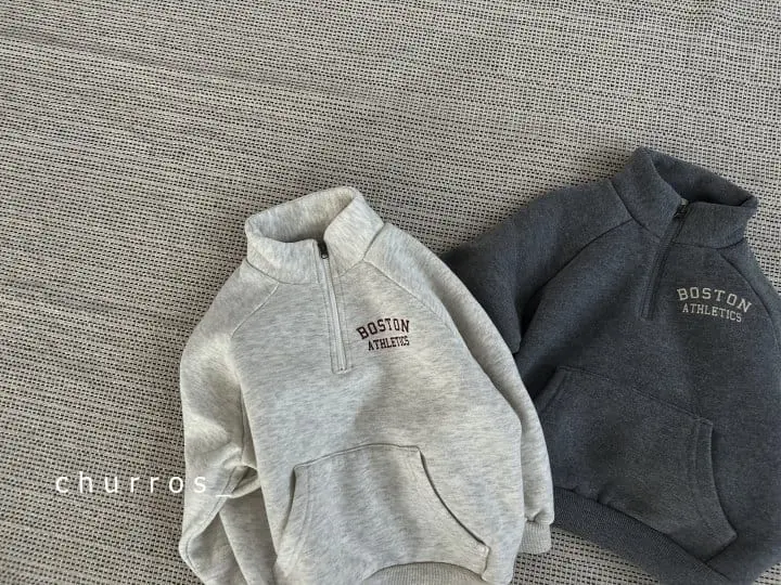 Churros - Korean Children Fashion - #kidsstore - Boston Half Zip-up Sweatshirt - 10