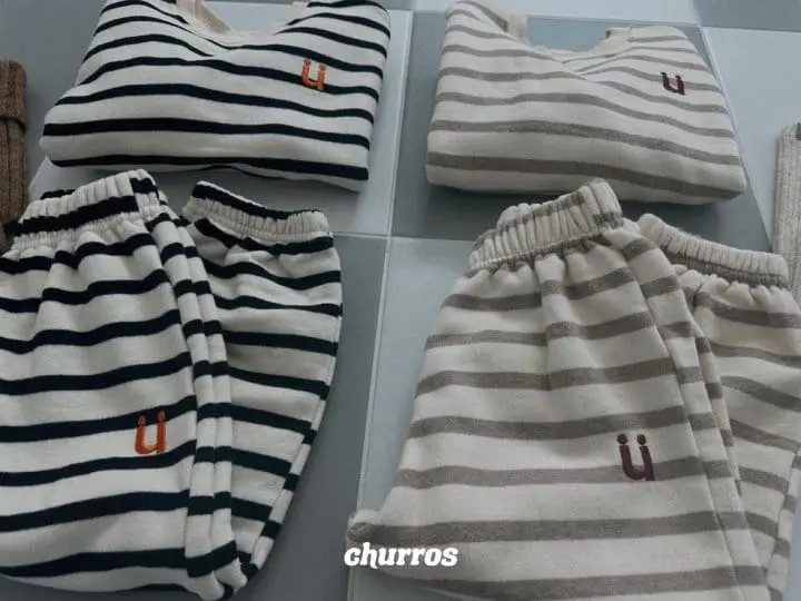 Churros - Korean Children Fashion - #littlefashionista - U Stripes Pants - 4