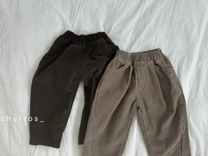 Churros - Korean Children Fashion - #prettylittlegirls - Unbal Corduroy Pants - 6