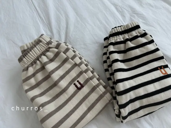 Churros - Korean Children Fashion - #stylishchildhood - U Stripes Pants - 9