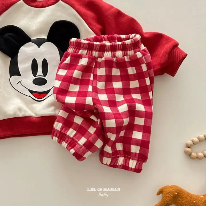 Ciel De Maman - Korean Baby Fashion - #babyboutique - Check M Top Bottom sEt - 5