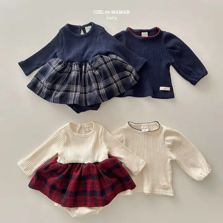 Ciel De Maman - Korean Baby Fashion - #babyfashion - Check Check Skirt Suit - 6