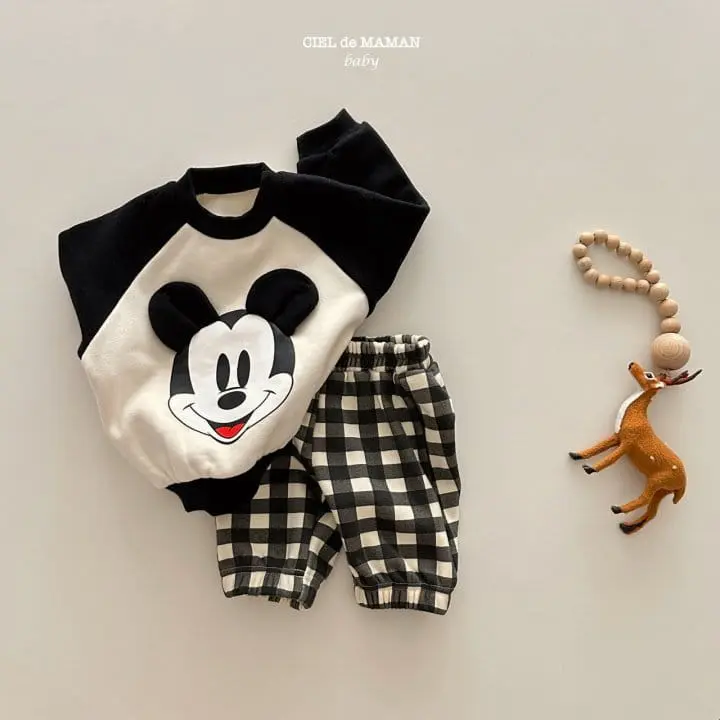 Ciel De Maman - Korean Baby Fashion - #babyfever - Check M Top Bottom sEt - 9