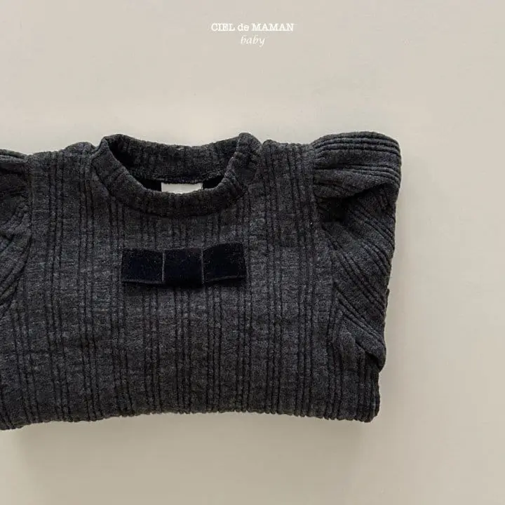 Ciel De Maman - Korean Baby Fashion - #babylifestyle - Rib Ribbon Shirring Tee - 5