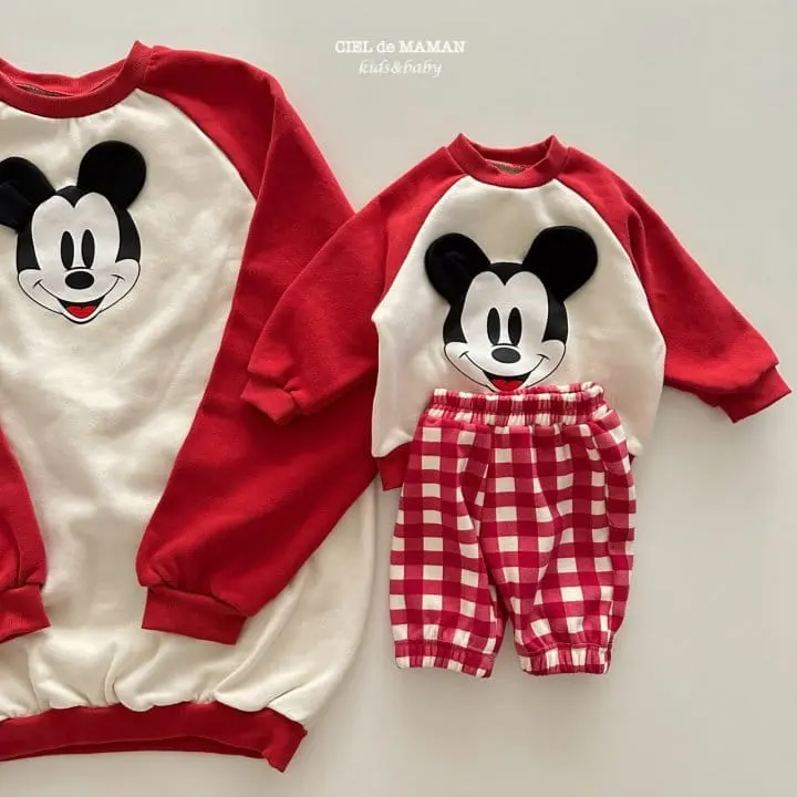 Ciel De Maman - Korean Baby Fashion - #onlinebabyshop - Check M Top Bottom sEt - 3