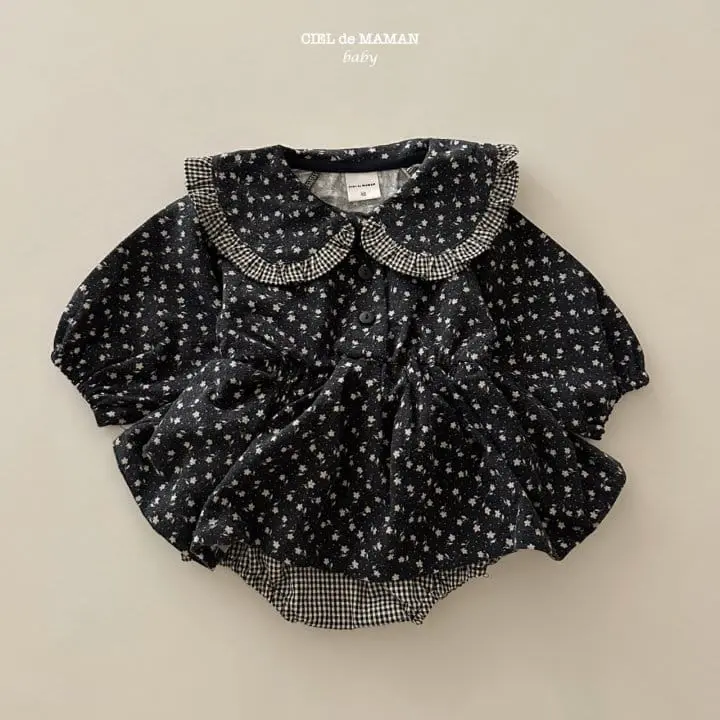 Ciel De Maman - Korean Baby Fashion - #onlinebabyshop - Check Flower Bodysuit - 6