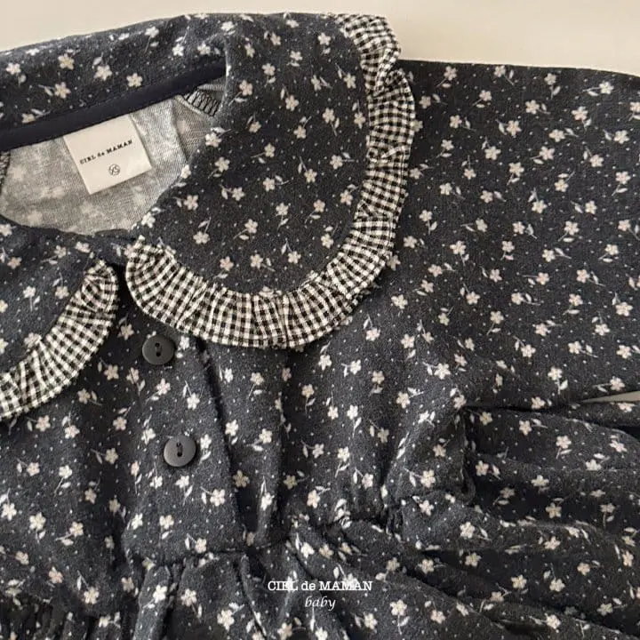 Ciel De Maman - Korean Baby Fashion - #smilingbaby - Check Flower Bodysuit - 7