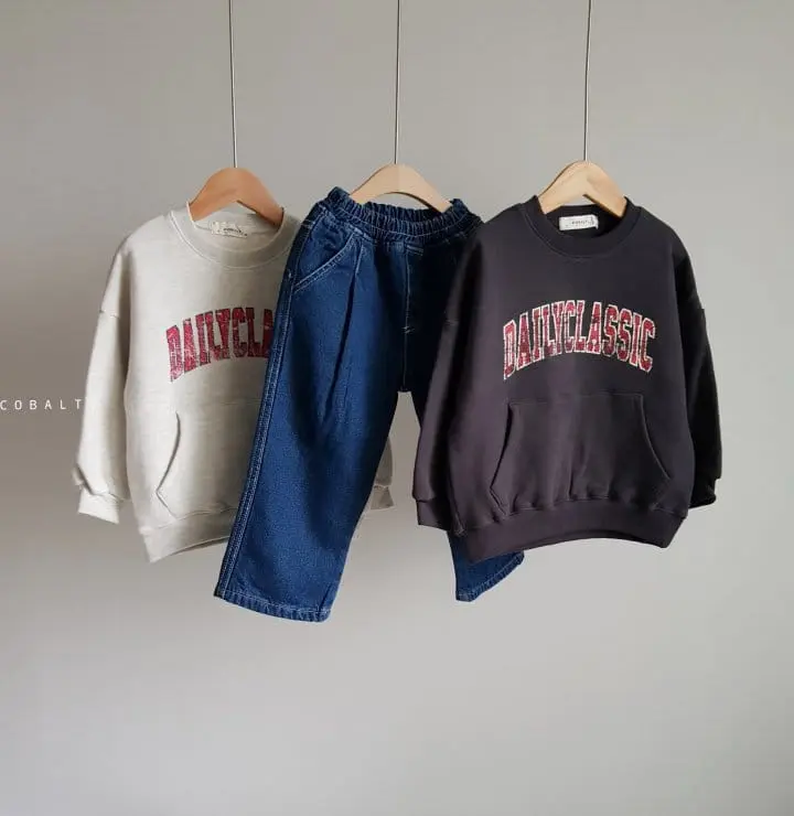 Cobalt - Korean Children Fashion - #Kfashion4kids - Fleece Wide Jeans - 3