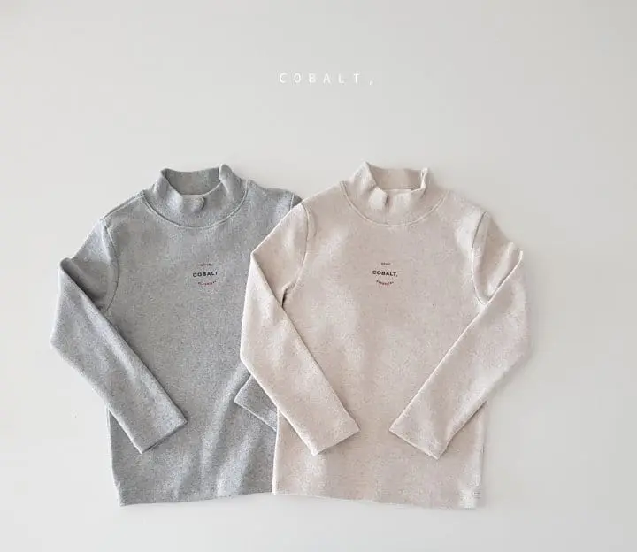 Cobalt - Korean Children Fashion - #kidsshorts - Logo Turtleneck - 8