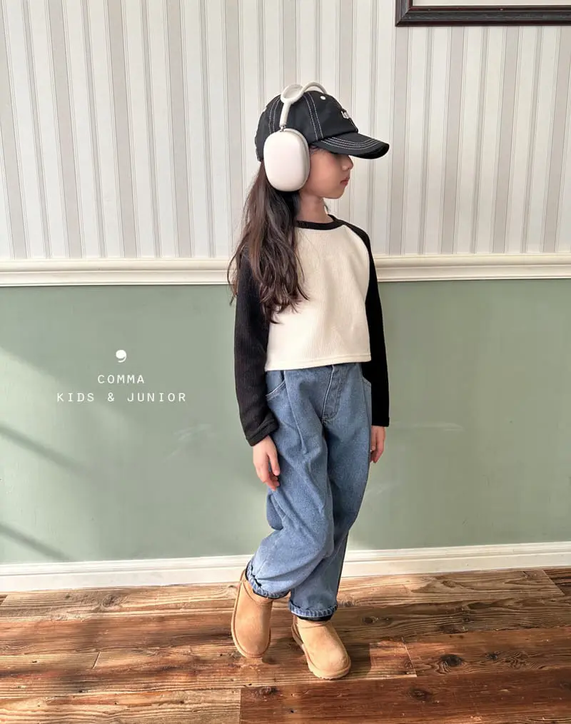 Comma - Korean Children Fashion - #childofig - Rib Raglan Tee - 2