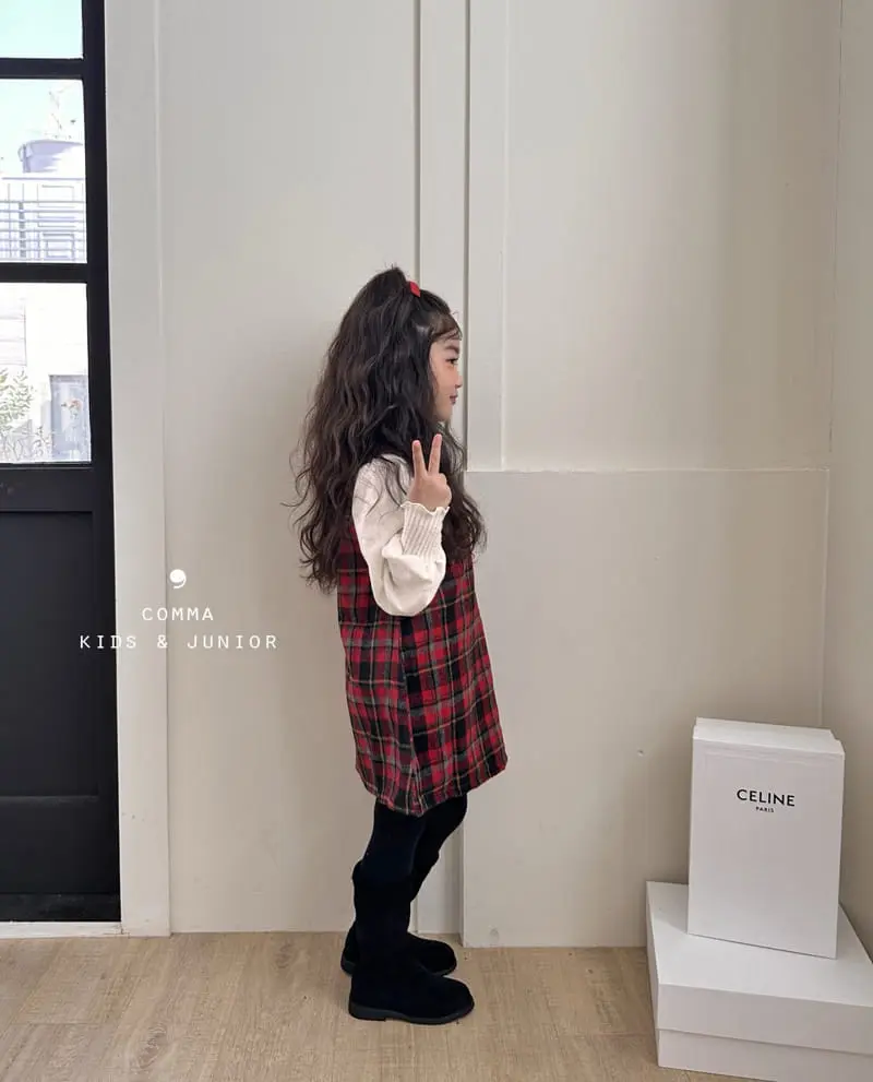 Comma - Korean Children Fashion - #childofig - Check A One-piece - 7