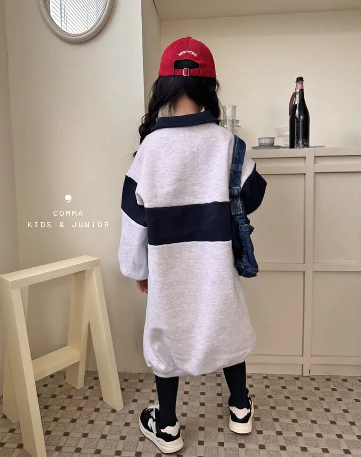 Comma - Korean Children Fashion - #designkidswear - Boxy Long One-piece Melange - 7