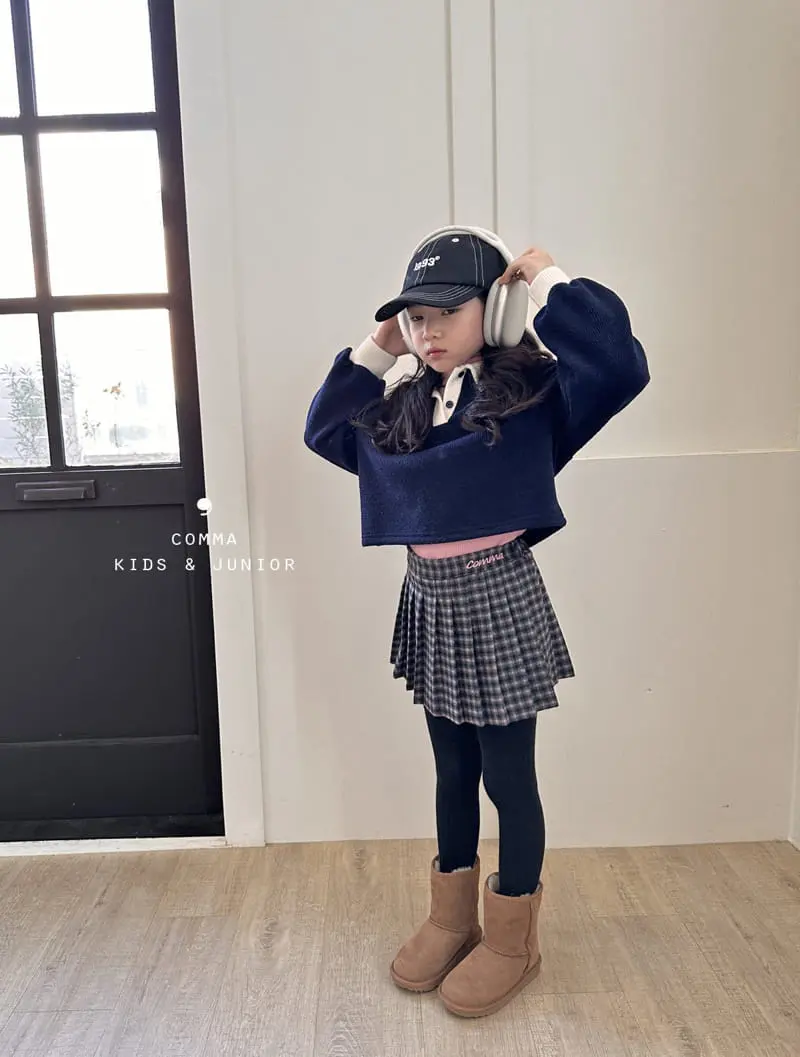 Comma - Korean Children Fashion - #kidsshorts - Fleece Rib Collar Tee - 6