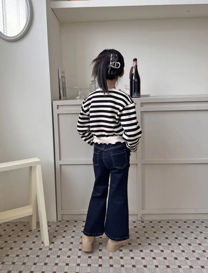 Comma - Korean Children Fashion - #littlefashionista - Fleece Denim Jeans - 2