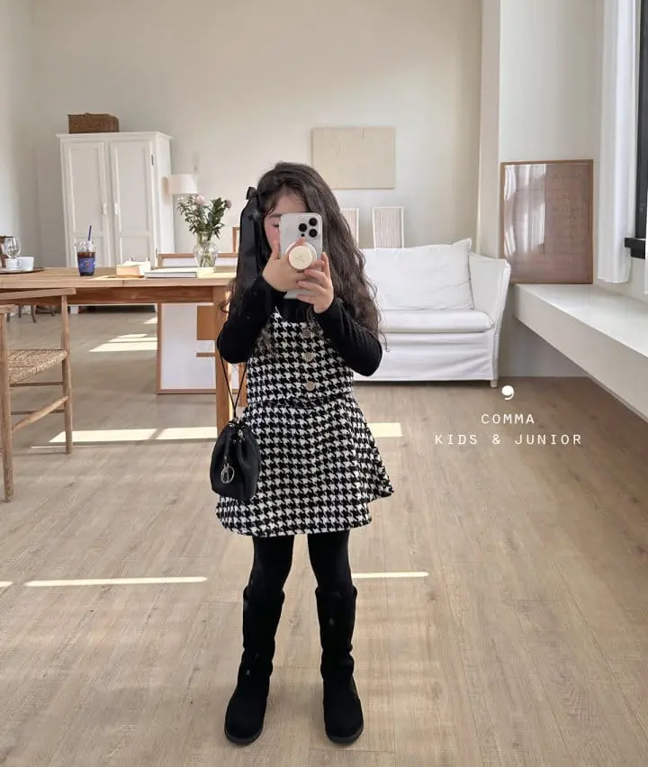 Comma - Korean Children Fashion - #magicofchildhood - Bustier Hound Teeth Vest - 6