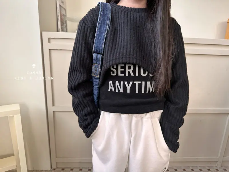 Comma - Korean Children Fashion - #minifashionista - Crop Knit Tee - 9
