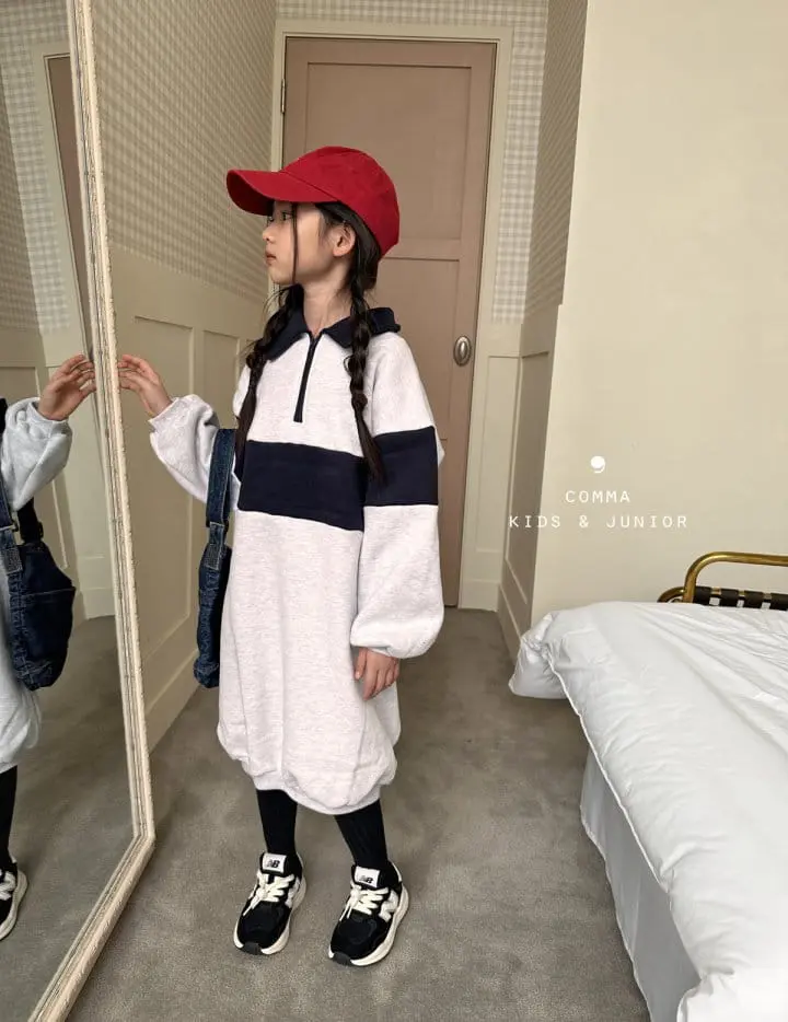 Comma - Korean Children Fashion - #prettylittlegirls - Boxy Long One-piece Melange - 3