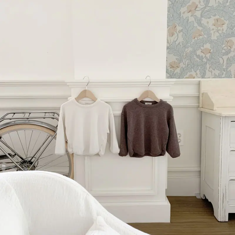 Cotton House - Korean Children Fashion - #magicofchildhood - Piping Peach Fleece Tee