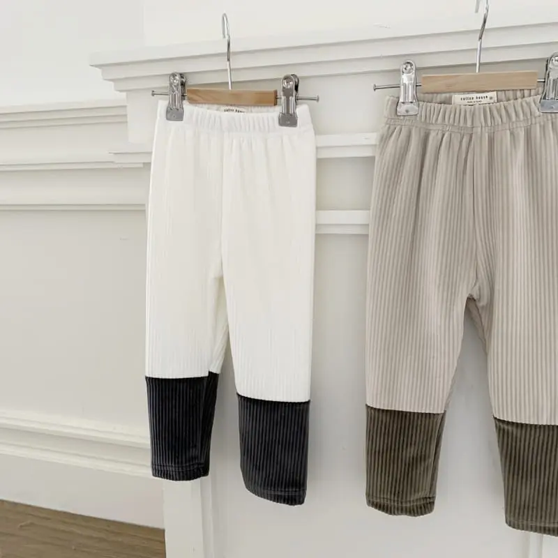 Cotton House - Korean Children Fashion - #toddlerclothing - Color Velvet Leggings - 2