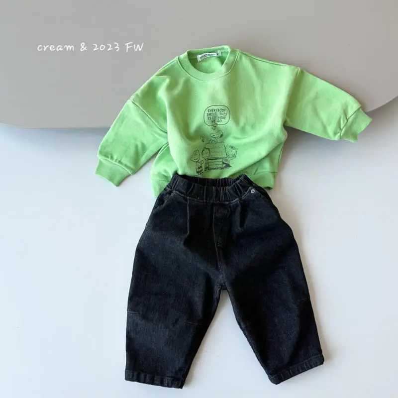 Cream Bbang - Korean Children Fashion - #designkidswear - Fleece Denim Darts Pants - 6