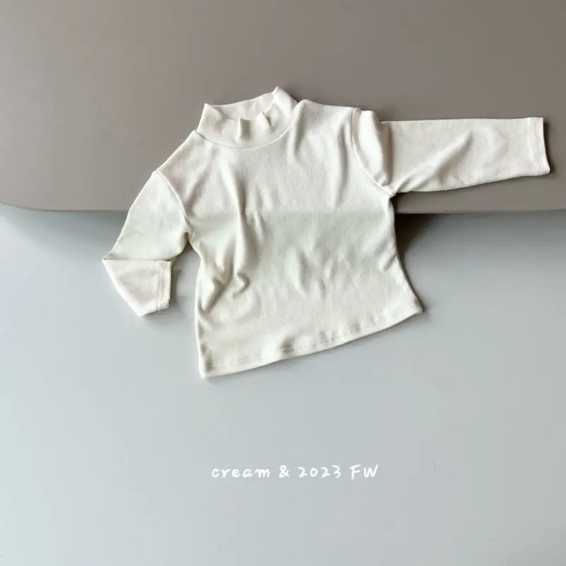 Cream Bbang - Korean Children Fashion - #discoveringself - Fleece Half Turtleneck Tee - 6