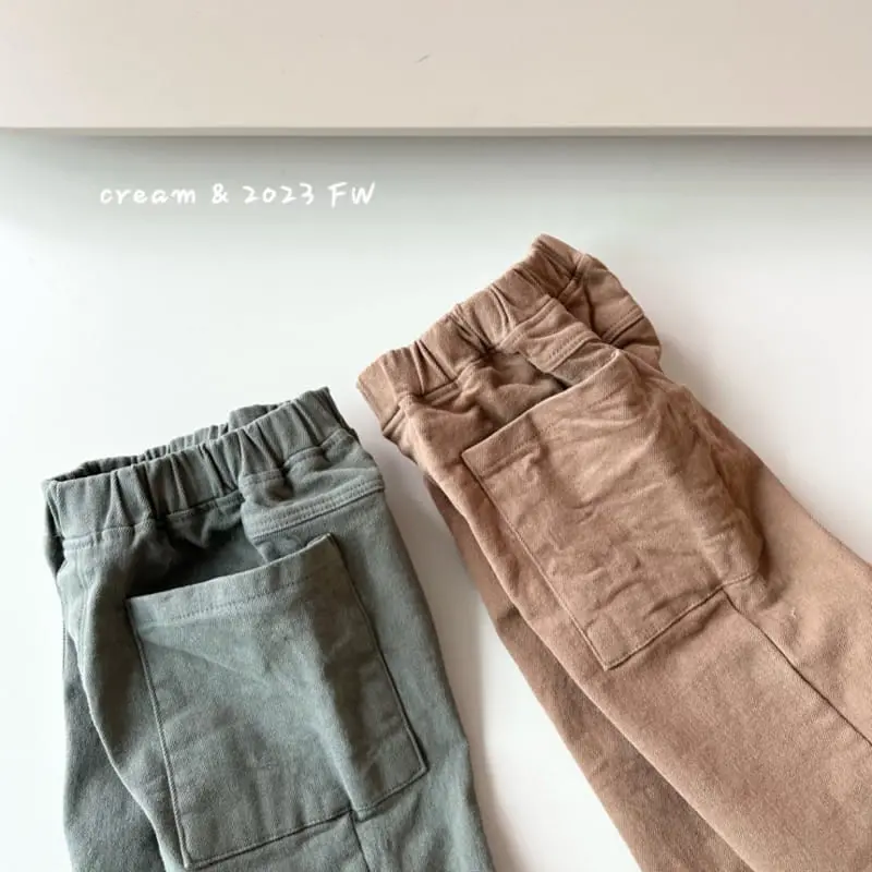 Cream Bbang - Korean Children Fashion - #kidsstore - Fleece Big Pocket Wide Pants - 2
